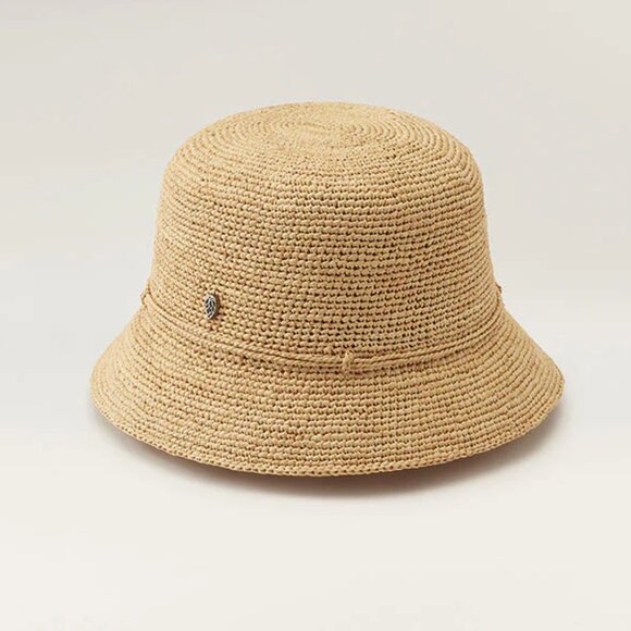 Helen Kaminski "Britton" raffia straw cloche bucket hat (unisex) - size M - Picture 1 of 6